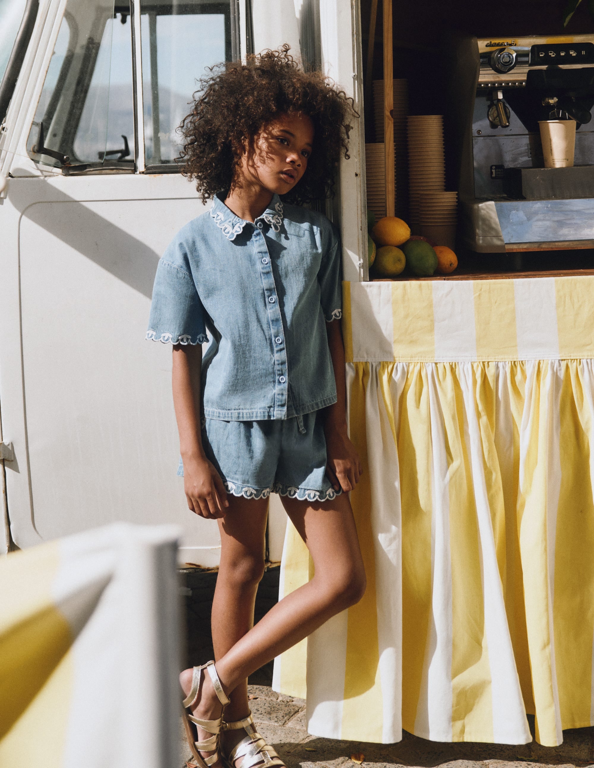 Pull-on Woven Shorts-Chambray - Image 4