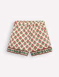 Frill Woven Shorts-Woodblock Ivory Floral