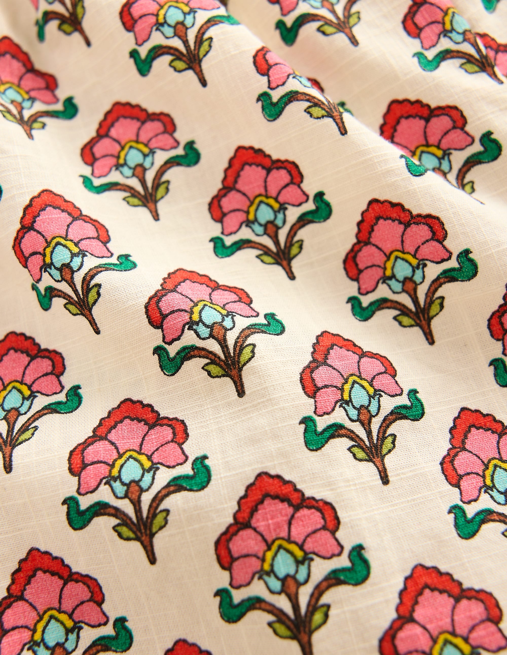 Frill Woven Shorts-Woodblock Ivory Floral - Image 3