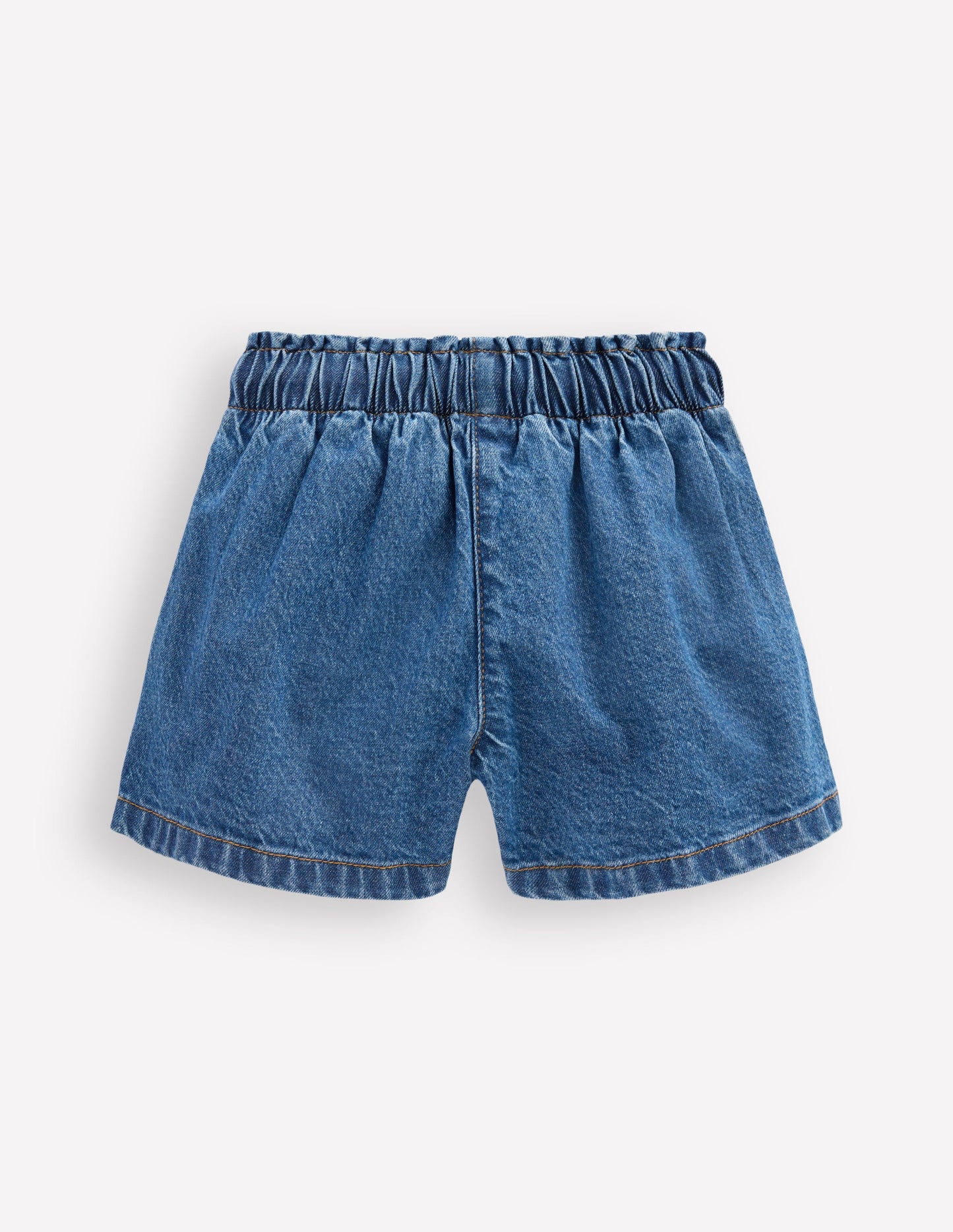 Frill Waist Shorts-Mid Vintage Denim
