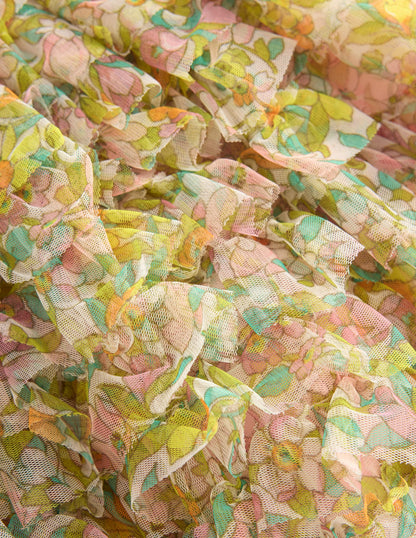 Tulle Ruffle Skirt-Soft Ivory Florabunda-3