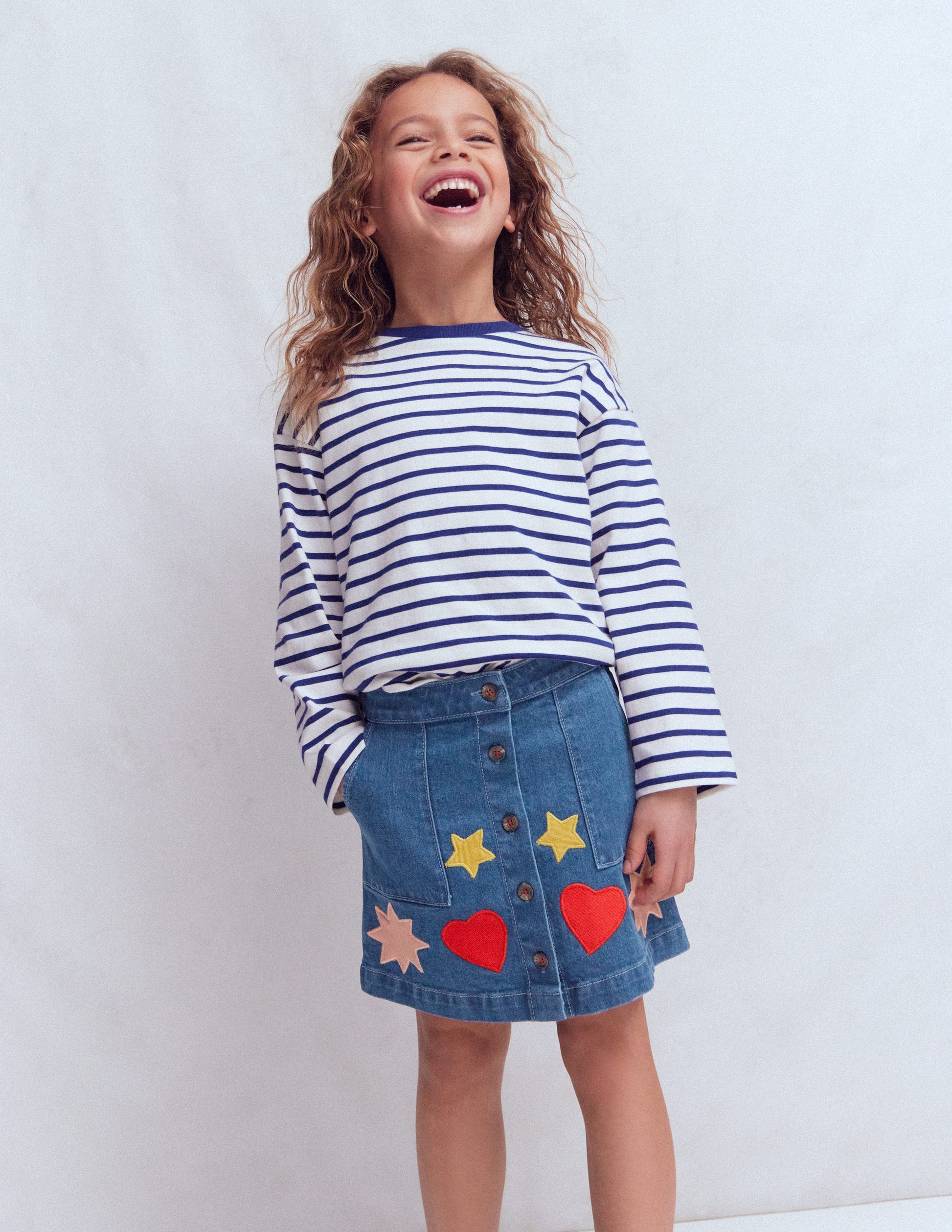 A Line Button Through Skirt-Mid Vintage Shapes-3