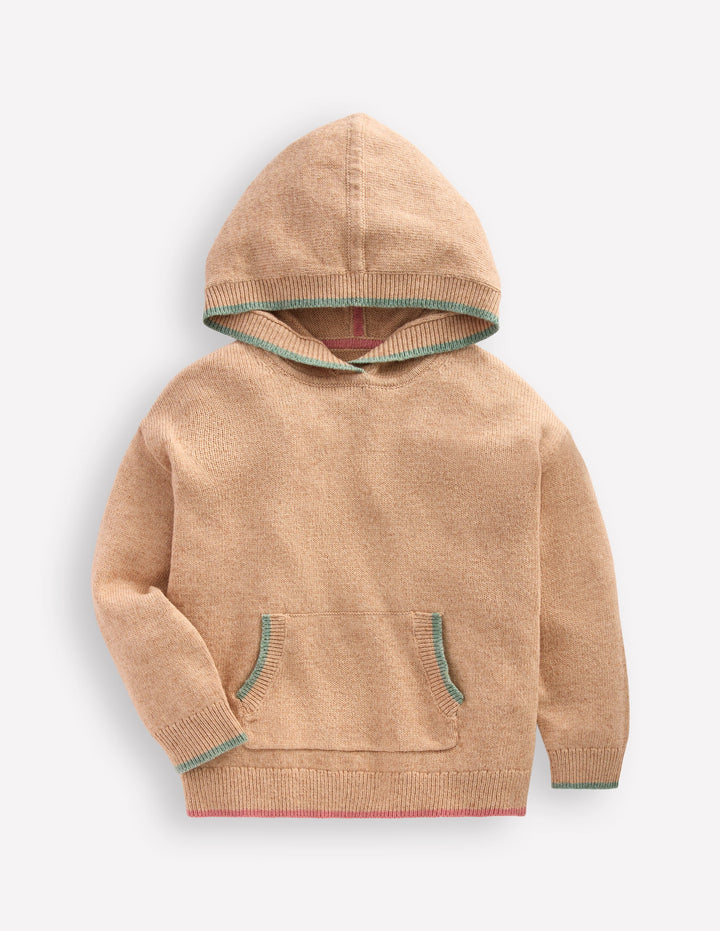 Knitted Hoody-Oatmeal Marl
