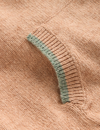 Knitted Hoody-Oatmeal Marl-3