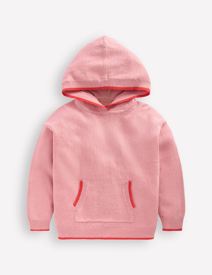 Knitted Hoody-Vintage Pink Marl