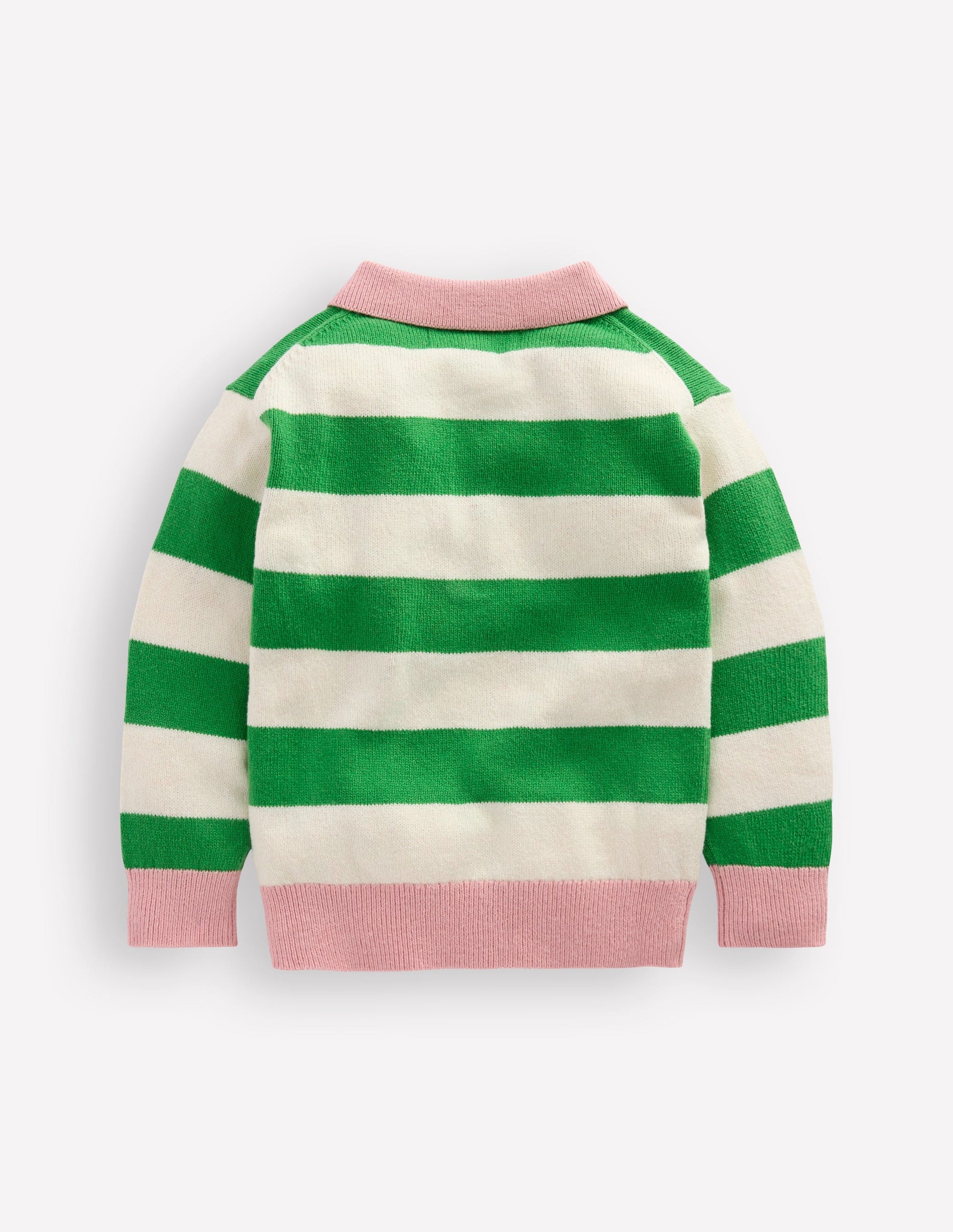Knitted Rugby Sweater-Pea Green/Ecru Marl-6