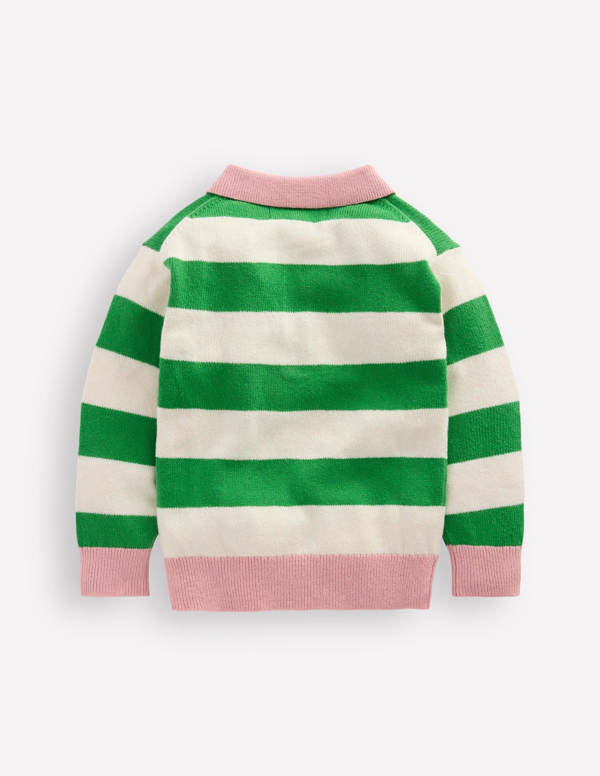 Knitted Rugby Sweater-Pea Green/Ecru Marl - Image 5