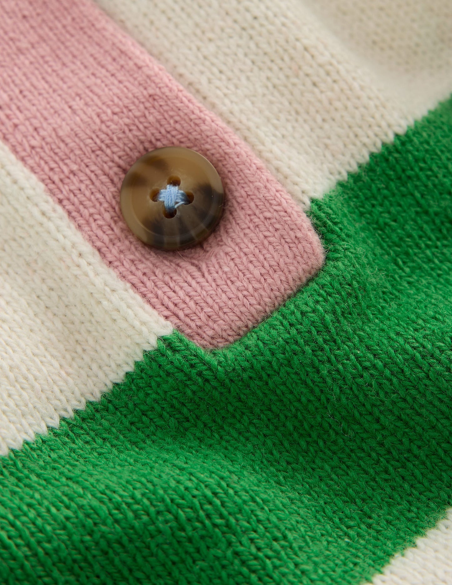 Knitted Rugby Sweater-Pea Green/Ecru Marl