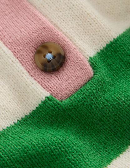 Knitted Rugby Sweater-Pea Green/Ecru Marl-7