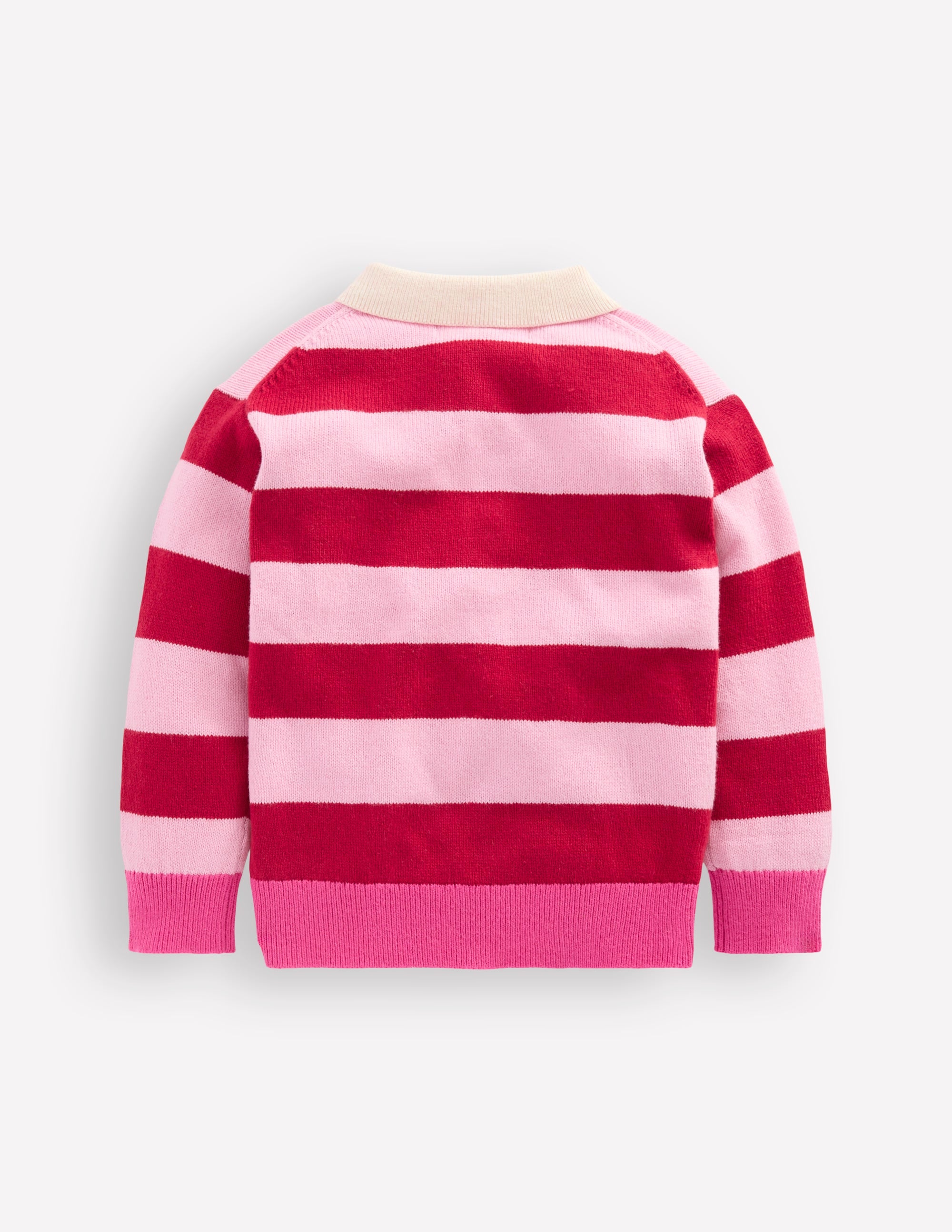 Knitted Rugby Sweater-Port/ Pink Stripe - Image 5