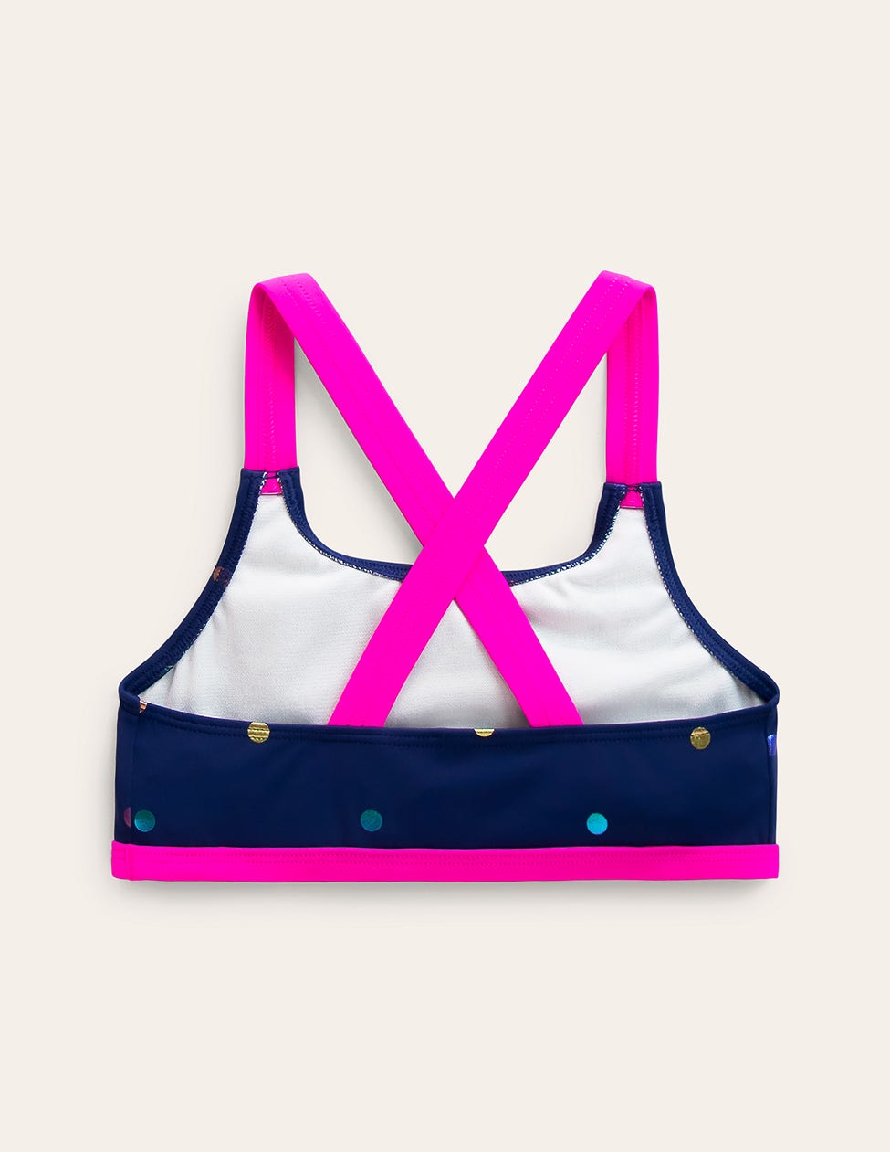 Cross-back Bikini Top-Rainbow Foil Confetti Spot-2