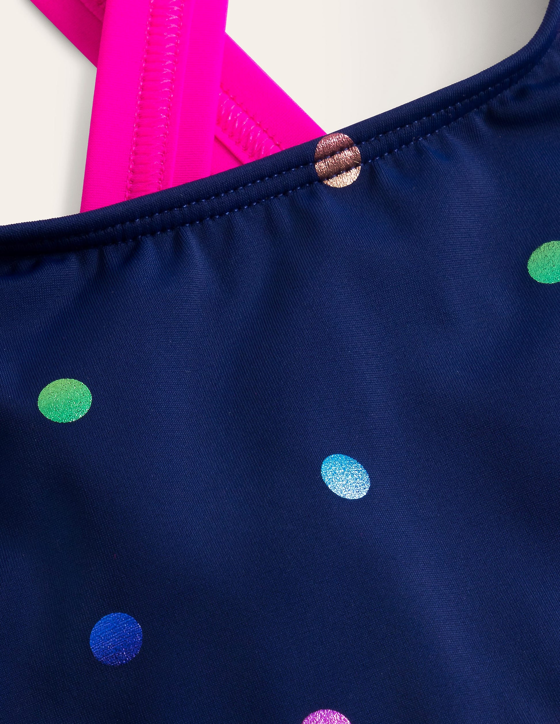 Cross-back Bikini Top-Rainbow Foil Confetti Spot-3