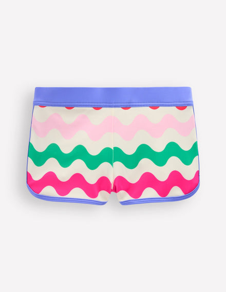 Patterned Swim Shorts-Multi Wave