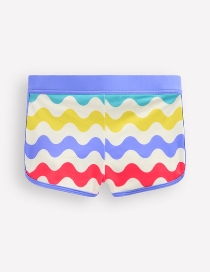 Patterned Swim Shorts-Multi Wave-2
