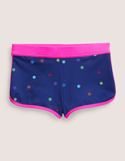 Patterned Swim Shorts-Rainbow Foil Confetti Spot-1