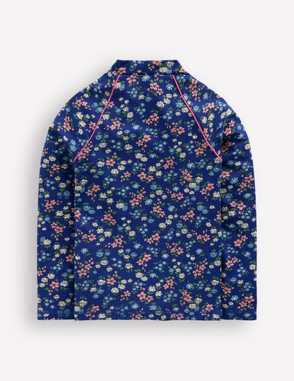 Sunsafe Patterned Rash Vest-Sapphire Blue Meadow Floral-2