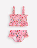 Peplum Smocked Bikini-Almond Pink Sunflower Garden