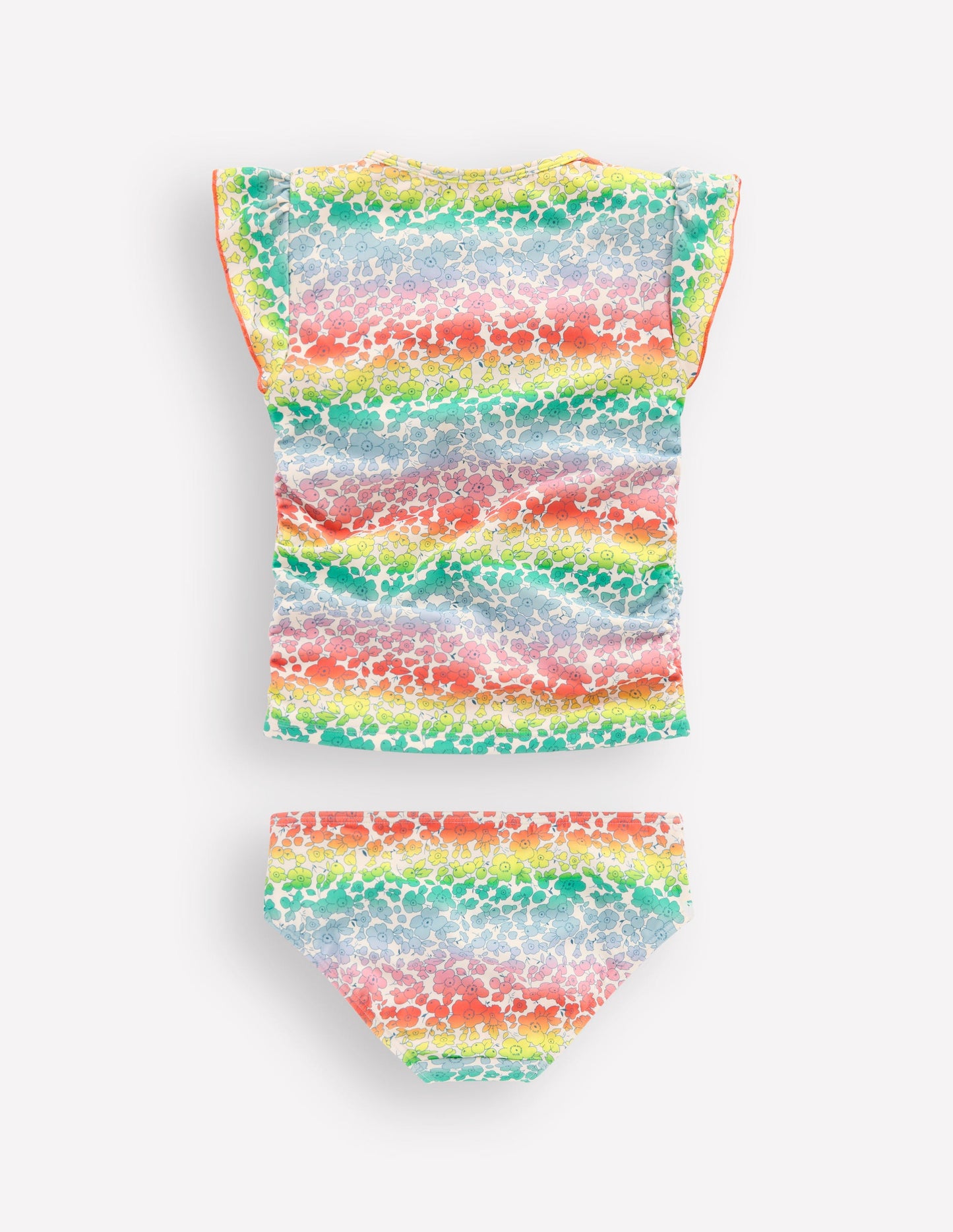 Ruched Tankini Set-Rainbow Ombre Flowerbed