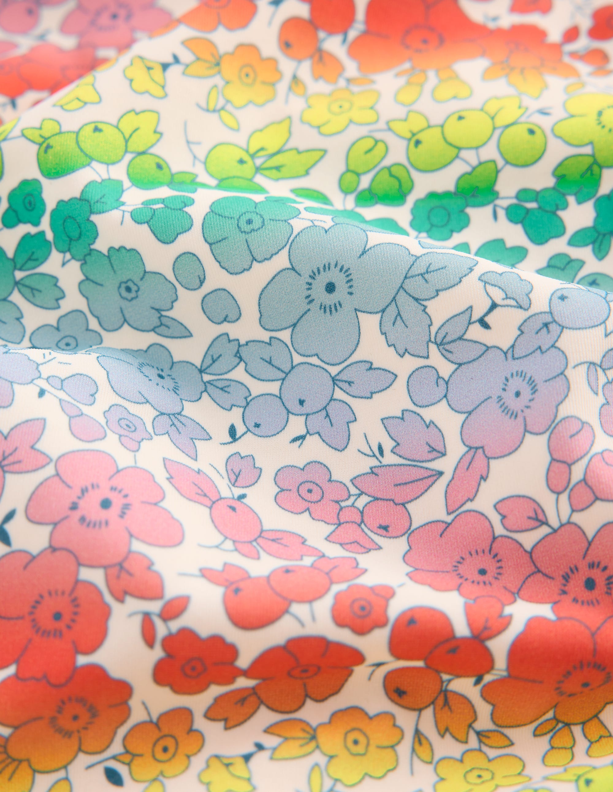 Ruched Tankini Set-Rainbow Ombre Flowerbed - Image 3