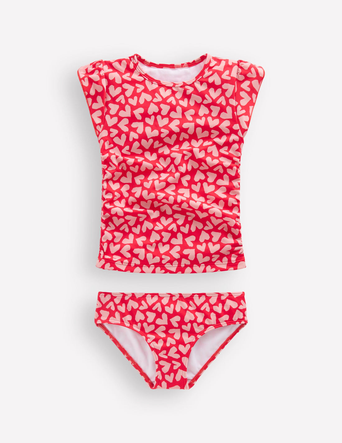 Ruched Tankini Set - Rockabilly Red Collage Hearts | Boden USA
