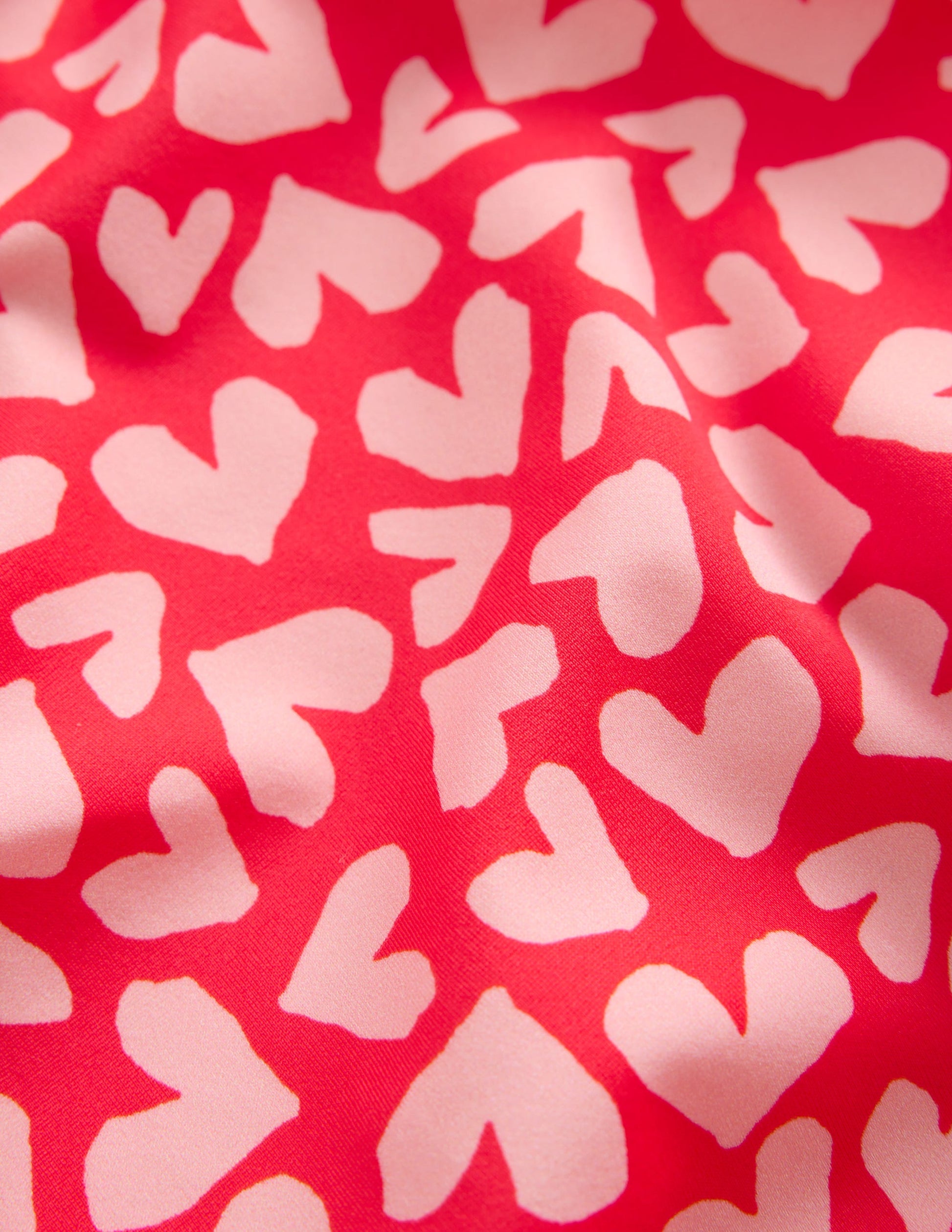 Ruched Tankini Set-Rockabilly Red Collage Hearts-3