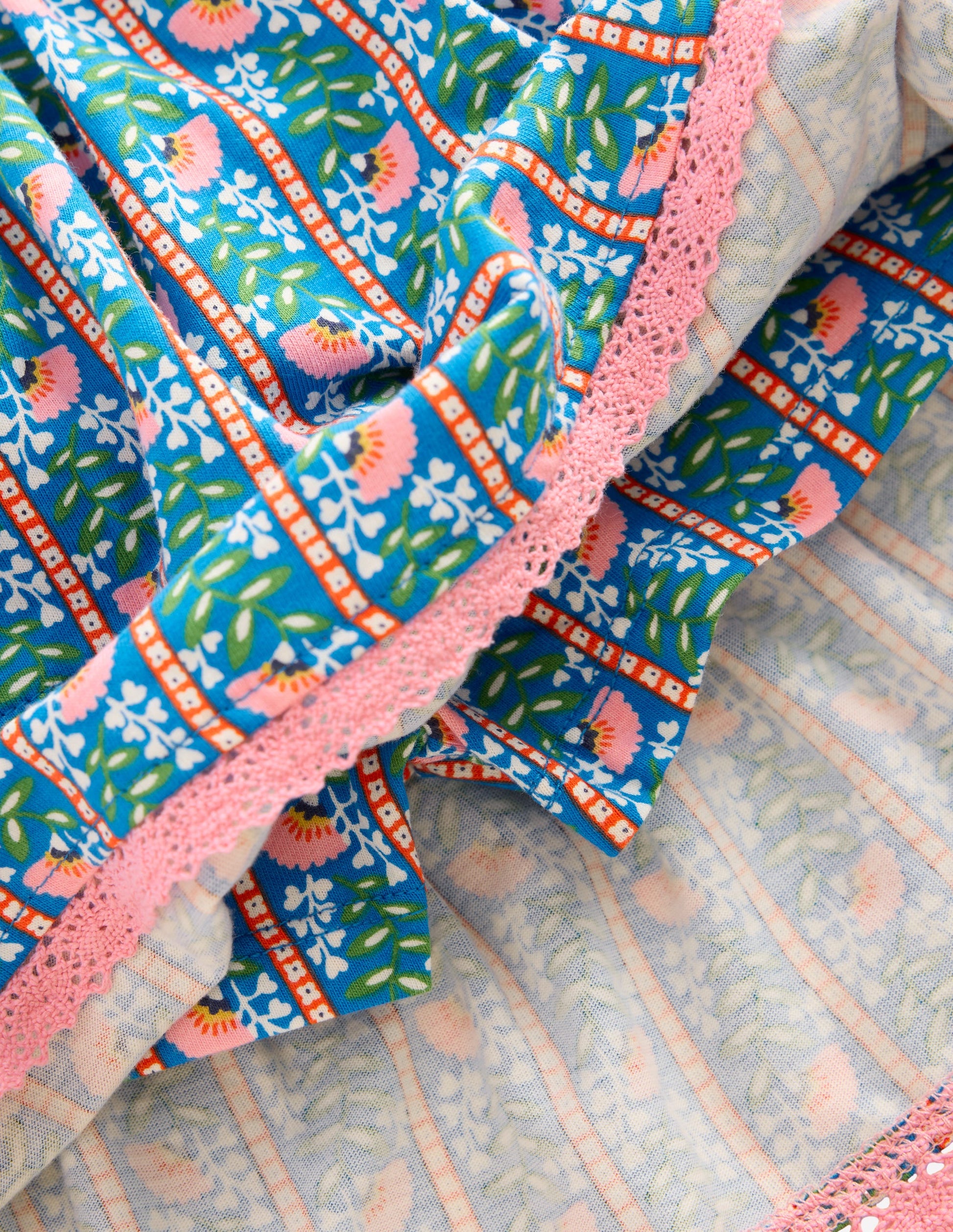 Ruffle Jersey Skort-Kingfisher Blue Floral Vine-5