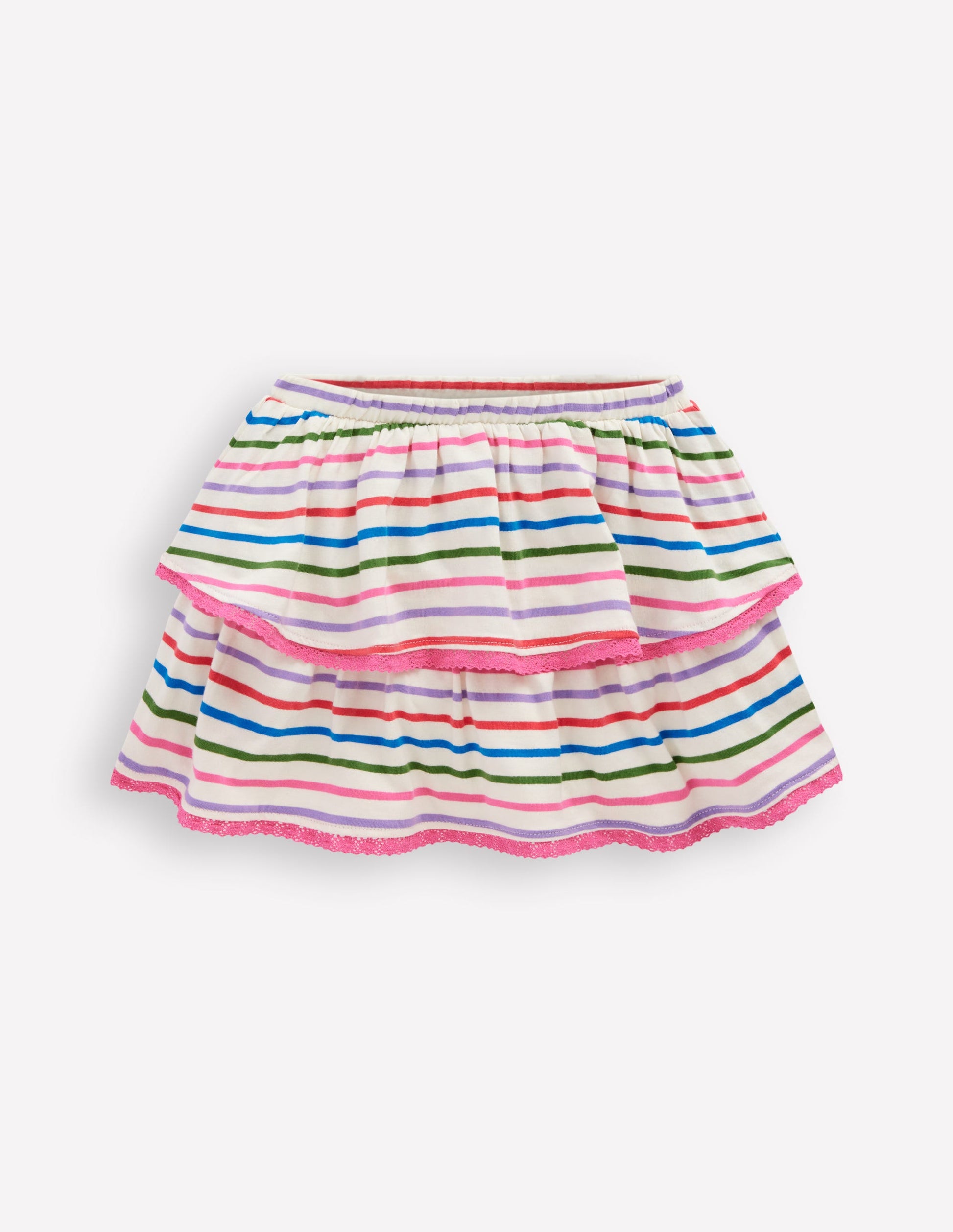 Ruffle Jersey Skort-Multi Stripe-1