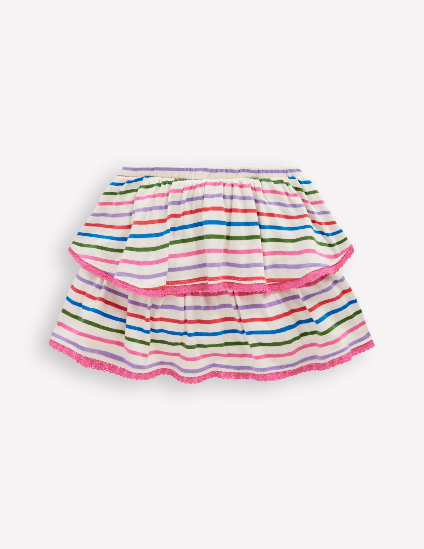 Ruffle Jersey Skort-Multi Stripe