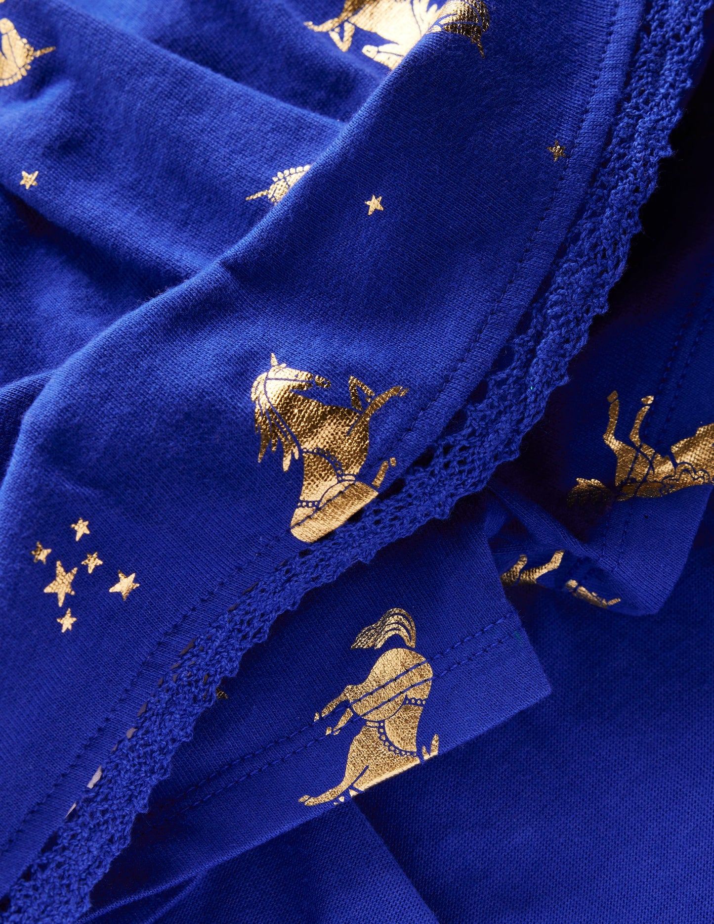 Ruffle Jersey Skort-Sapphire Blue Horses