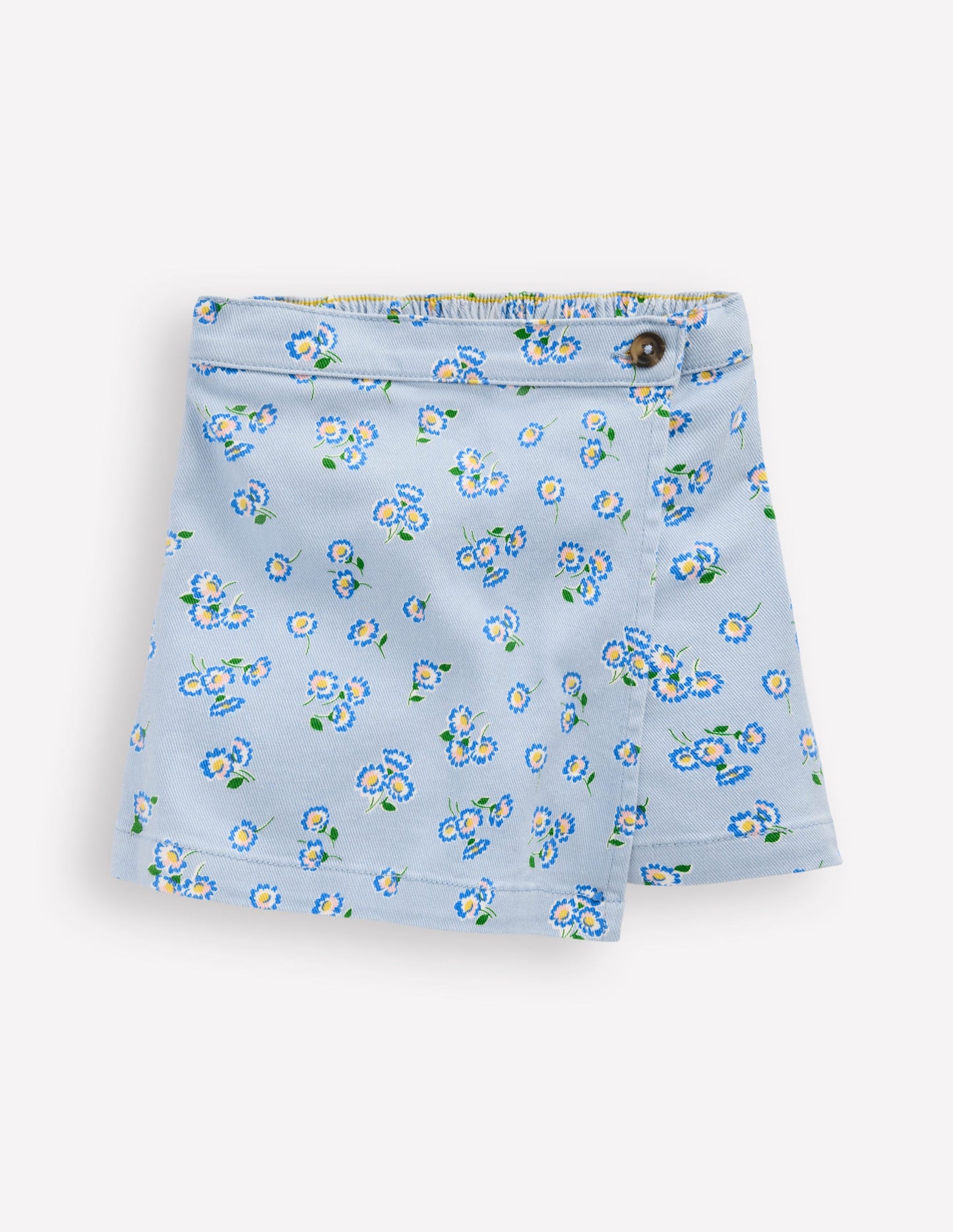 Wrap Woven Skort-Misty Blue Daisy