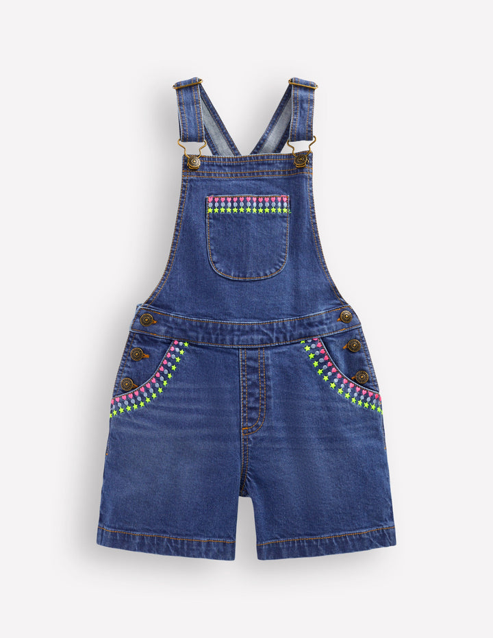 Short Overalls-Mid Vintage Embroidered