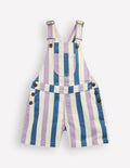 Short Overalls-Purple/Navy Stripe