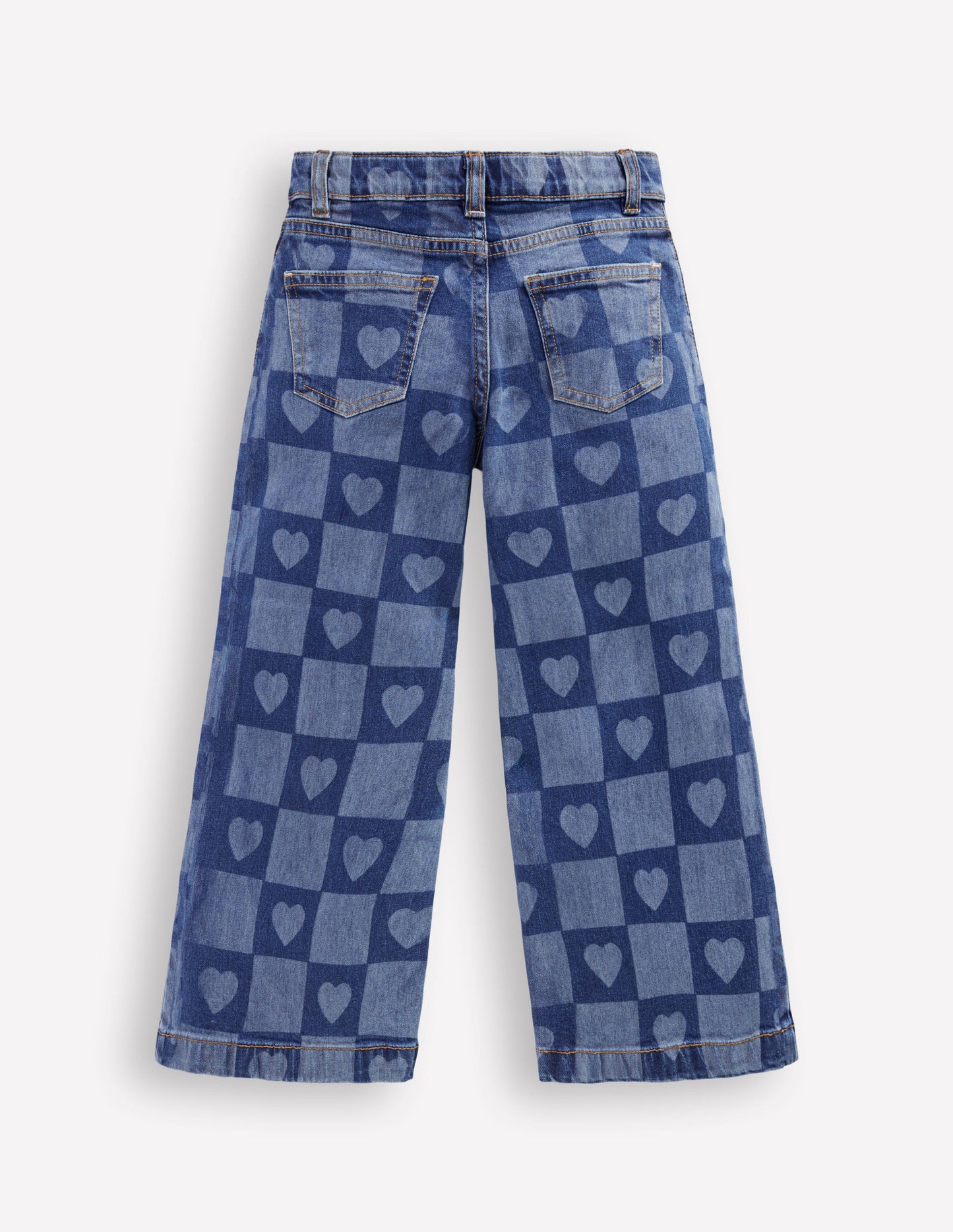 Wide Leg Jean-Heart Checkerboard Denim