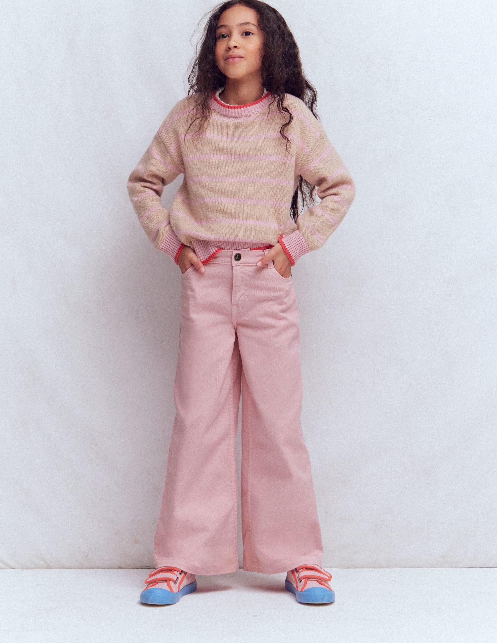 Wide Leg Jeans-Pink - Image 1