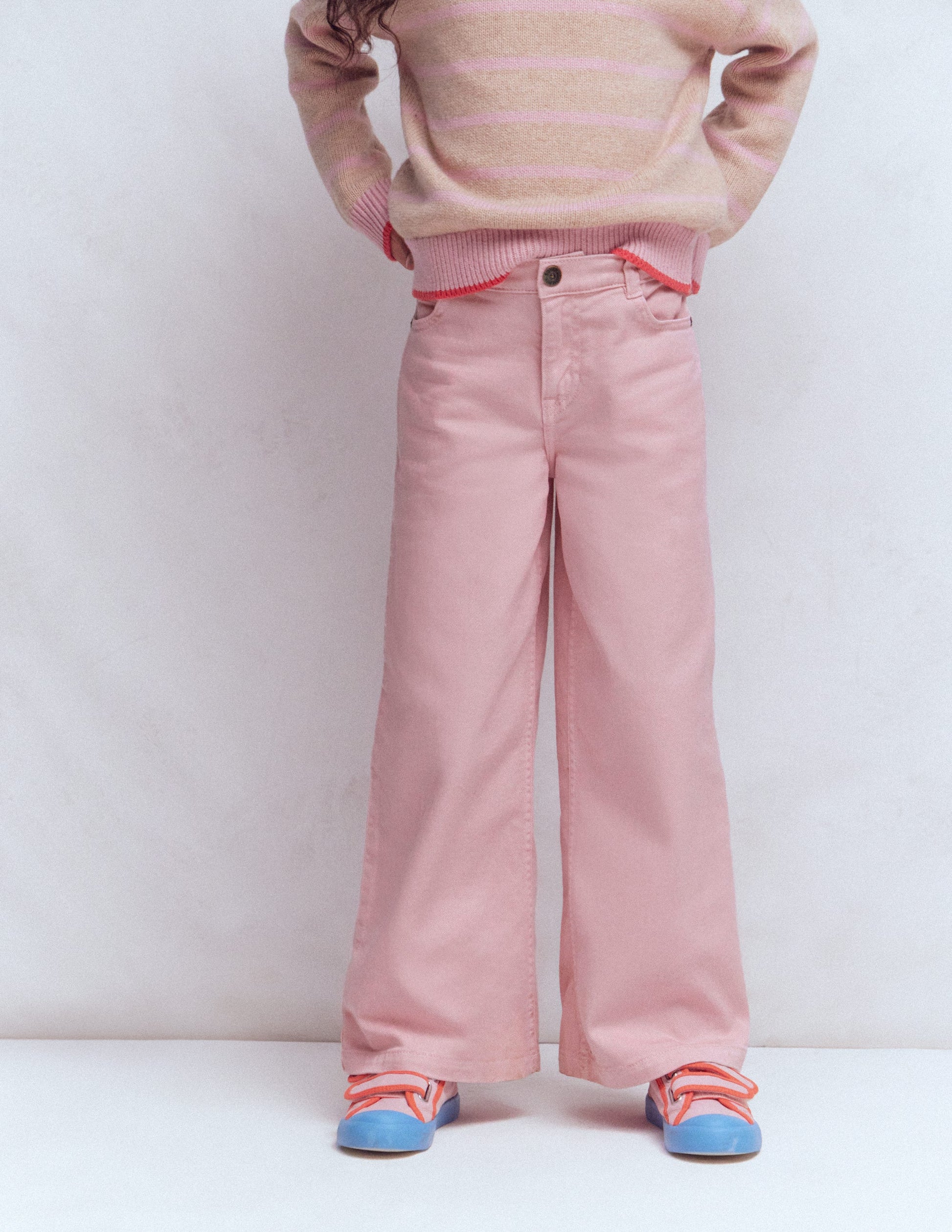Wide Leg Jean-Pink-4
