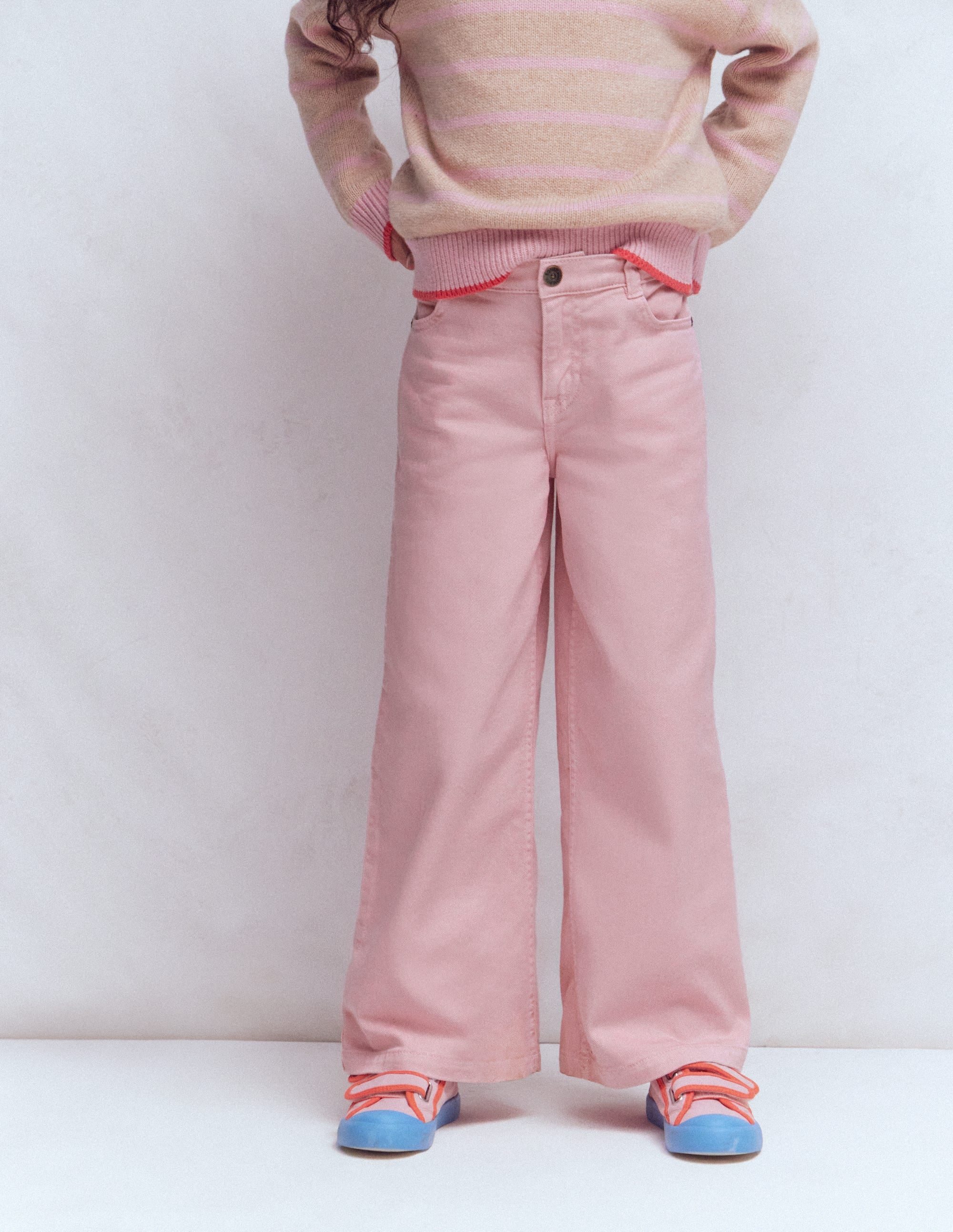 Wide Leg Jeans-Pink - Image 4