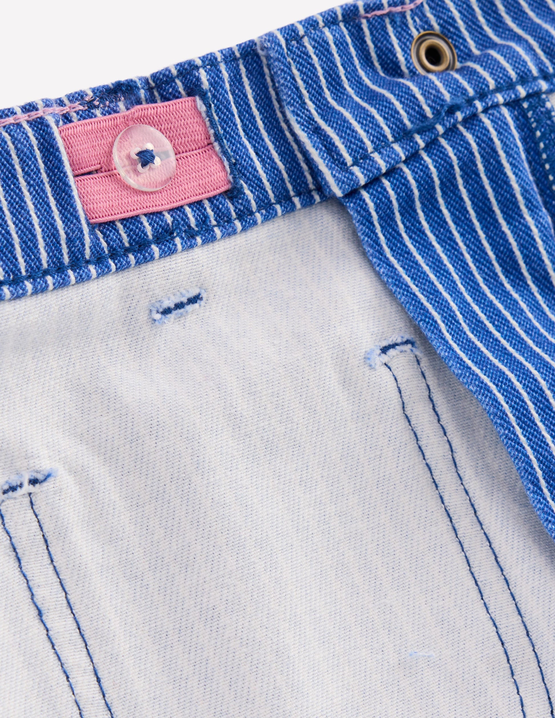 Patch Pocket Straight Jeans-Blue and Ivory Ticking Stripe-4