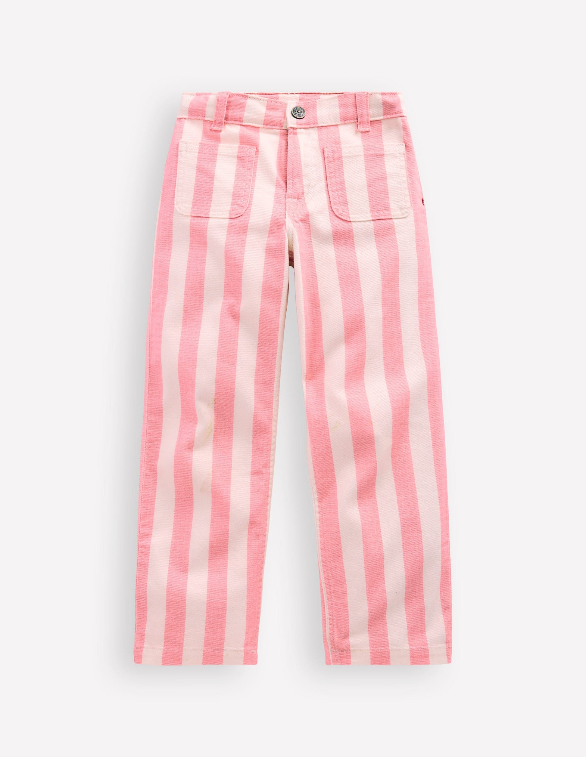 Patch Pocket Straight Jeans-Pink/Ivory Stripe-5