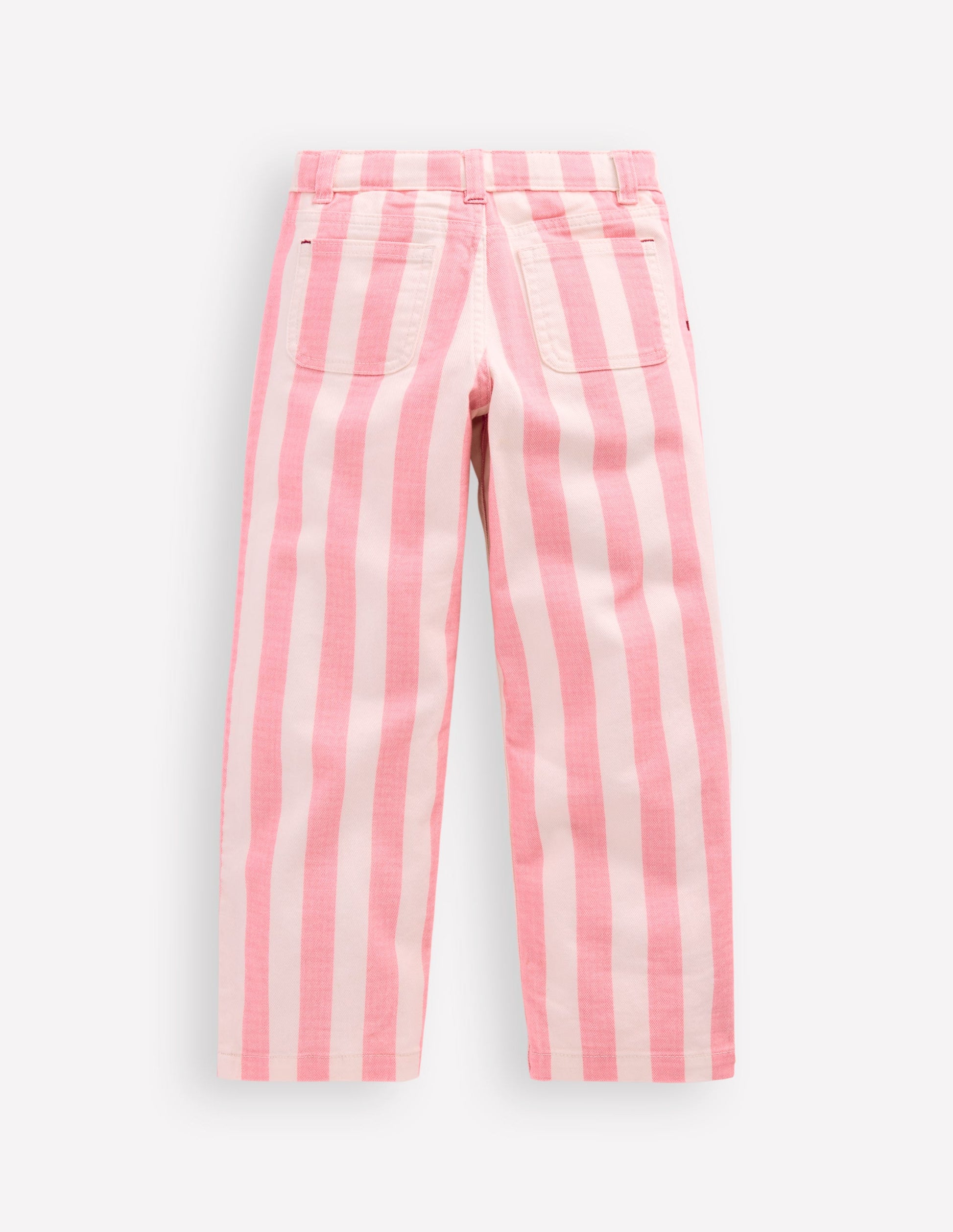 Patch Pocket Straight Jeans-Pink/Ivory Stripe-6