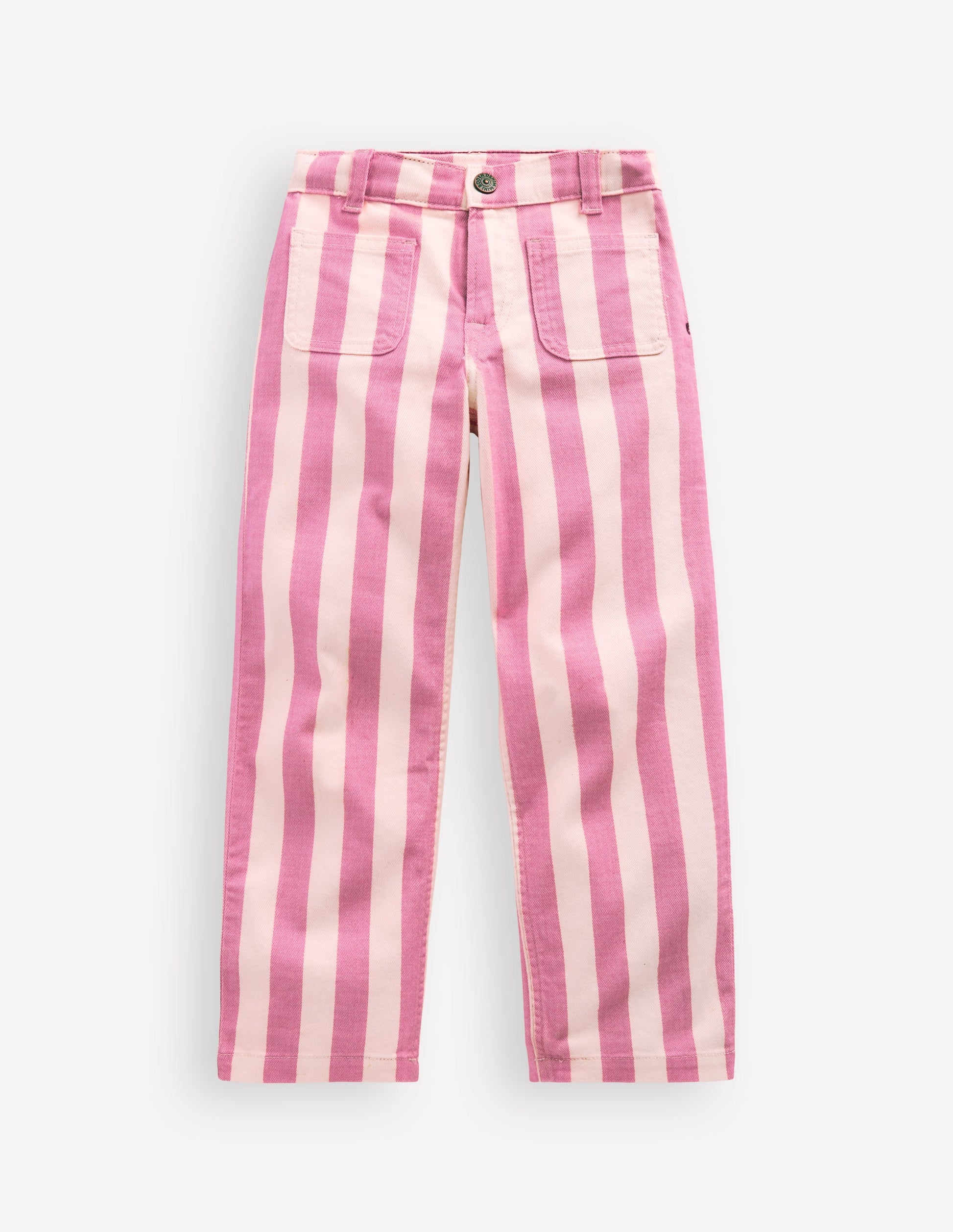 Patch Pocket Straight Jeans-Pink/Ivory Stripe-4