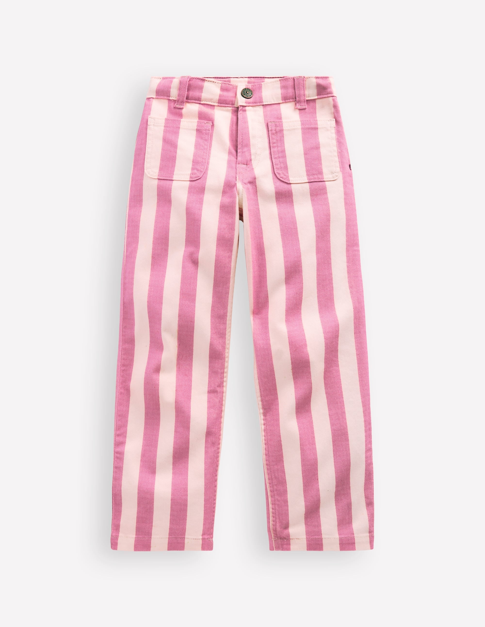 Patch Pocket Straight Jeans-Pink/Ivory Stripe - Image 4