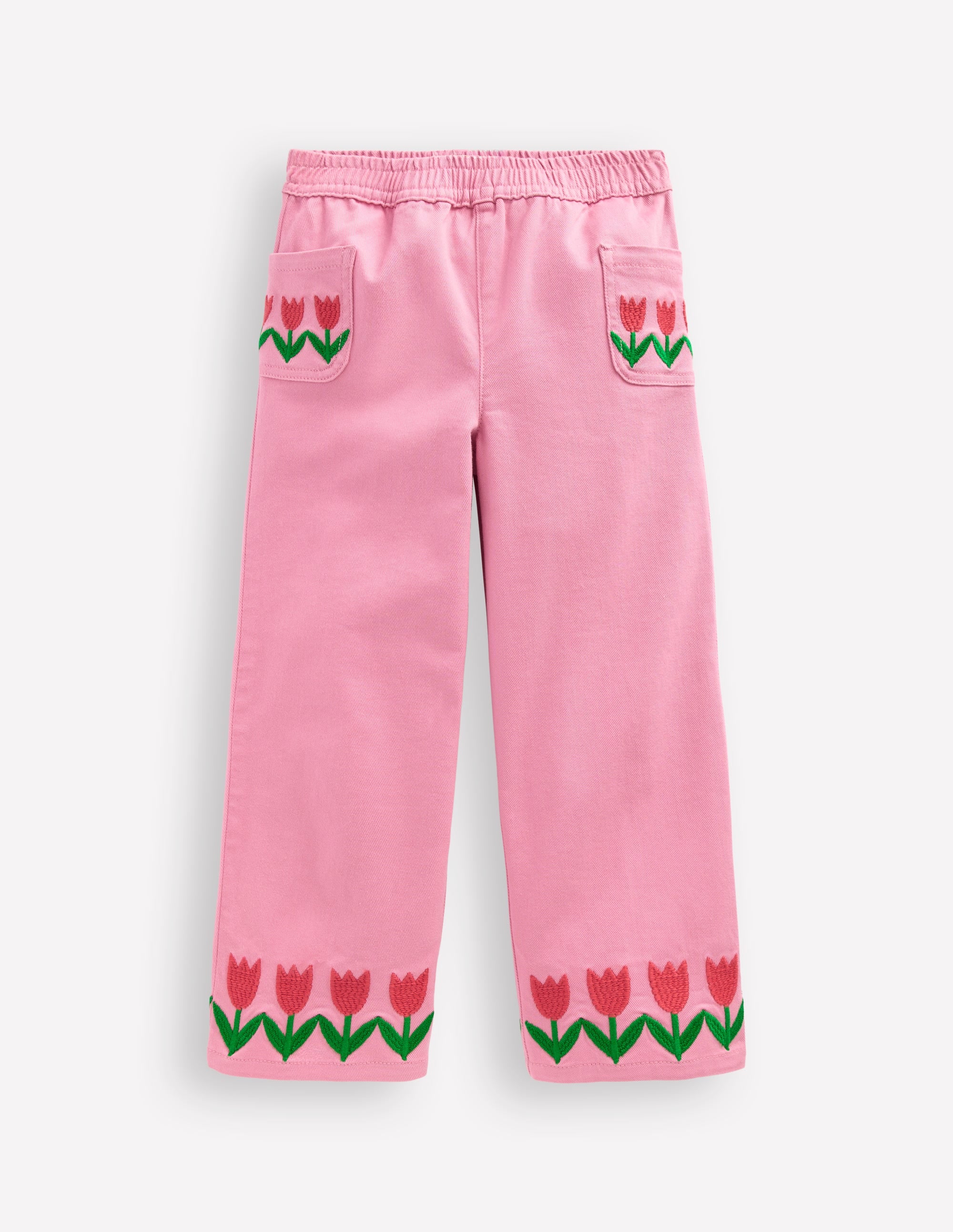 Wide Leg Pull-on-Pink Tulips | Boden USA
