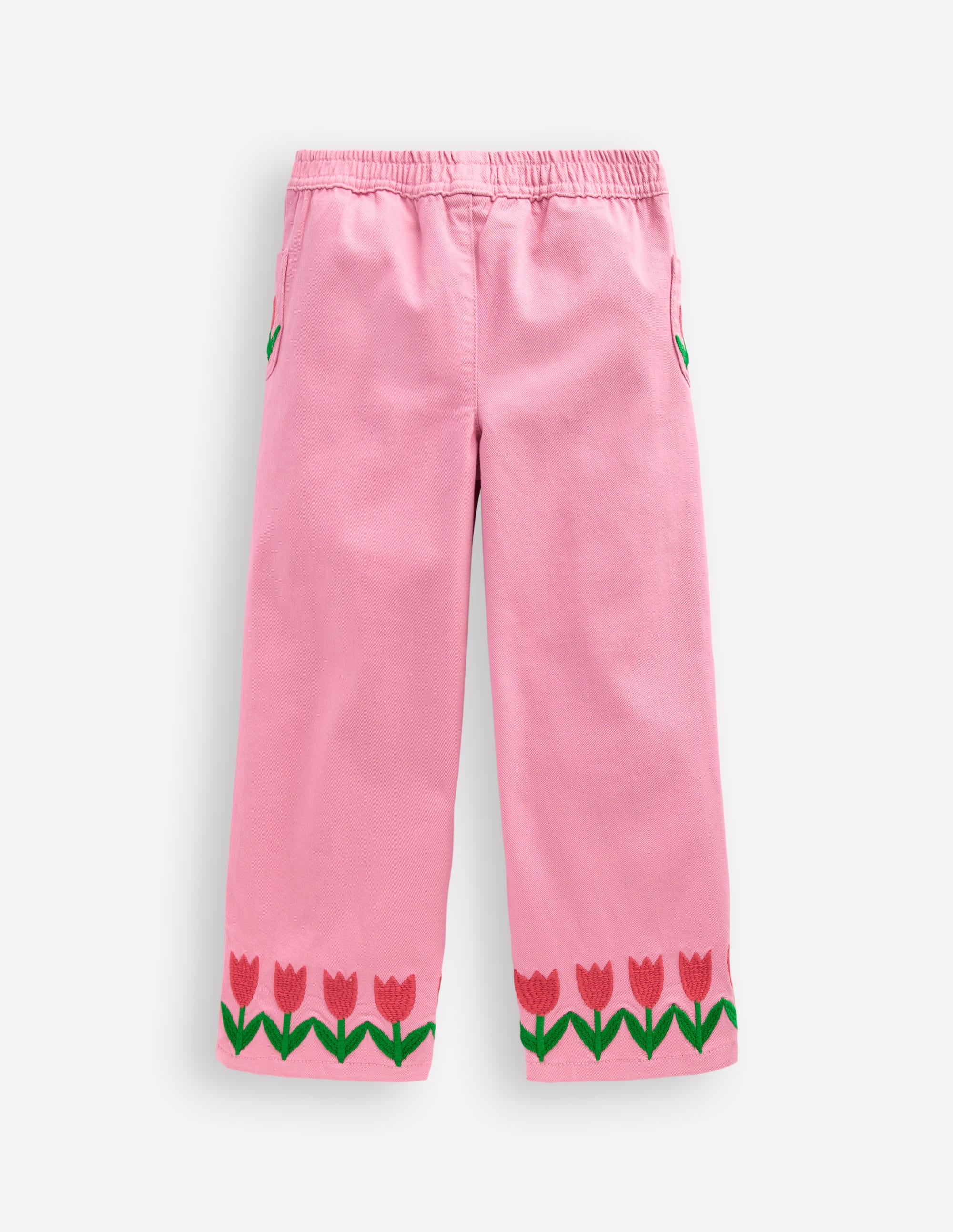 Wide Leg Pull-on Jeans-Pink Tulips - Image 5