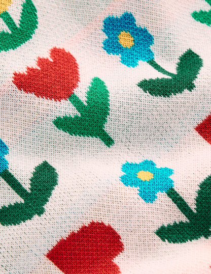 Flared Knitted Pants-Ecru Marl Sunflower Garden-7