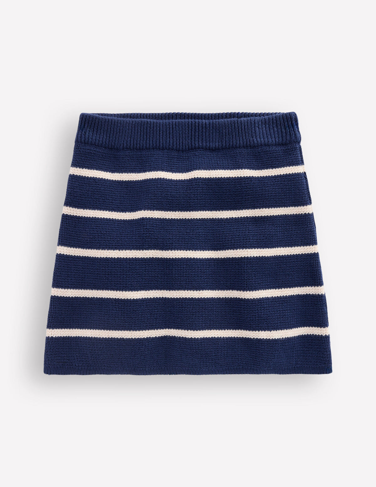 Knitted Skirt-College Navy and Ivory Stripe - Image 1
