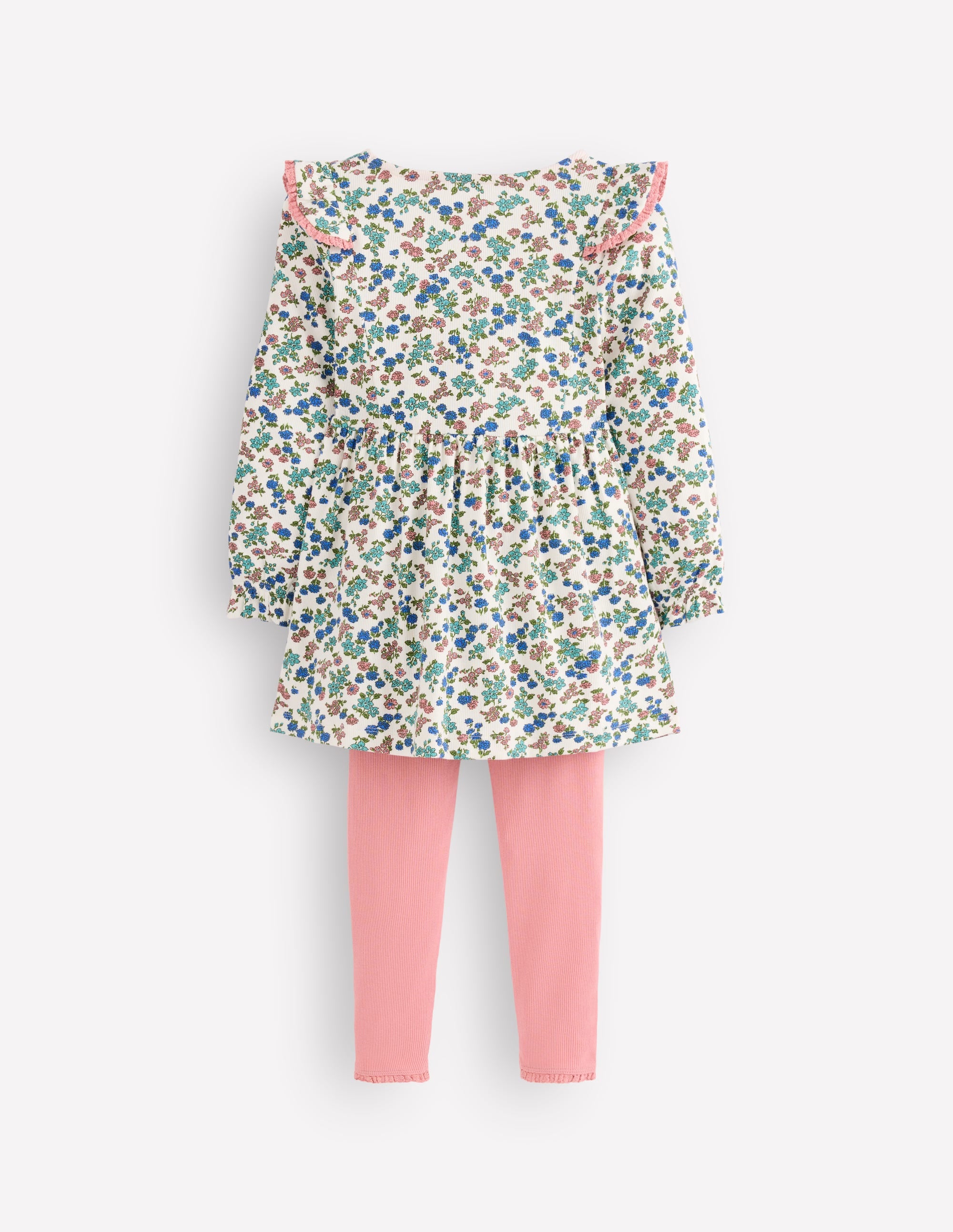 Ribbed Tunic Set-Soft Ivory Floral - Image 2