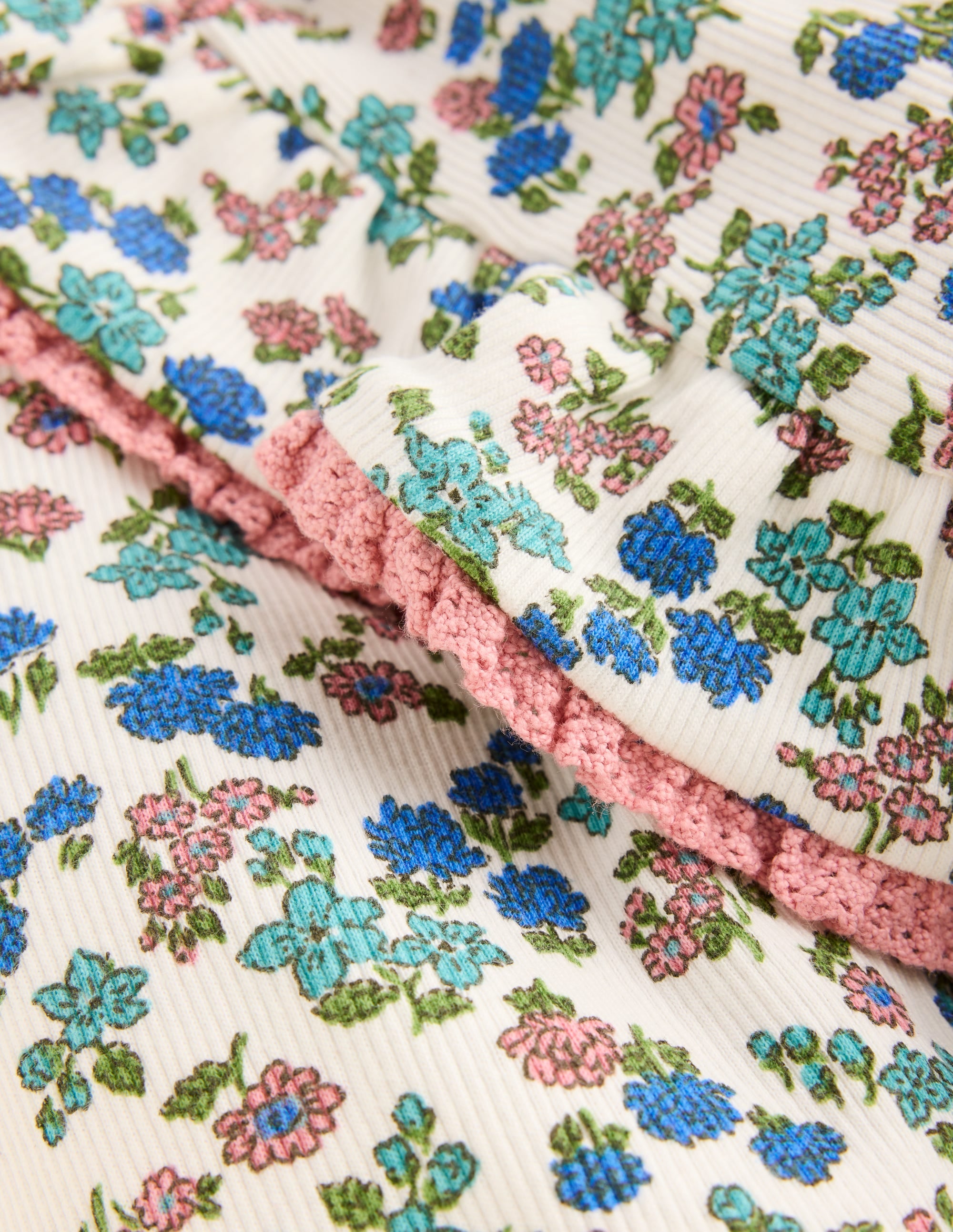 Ribbed Tunic Set-Soft Ivory Floral - Image 3