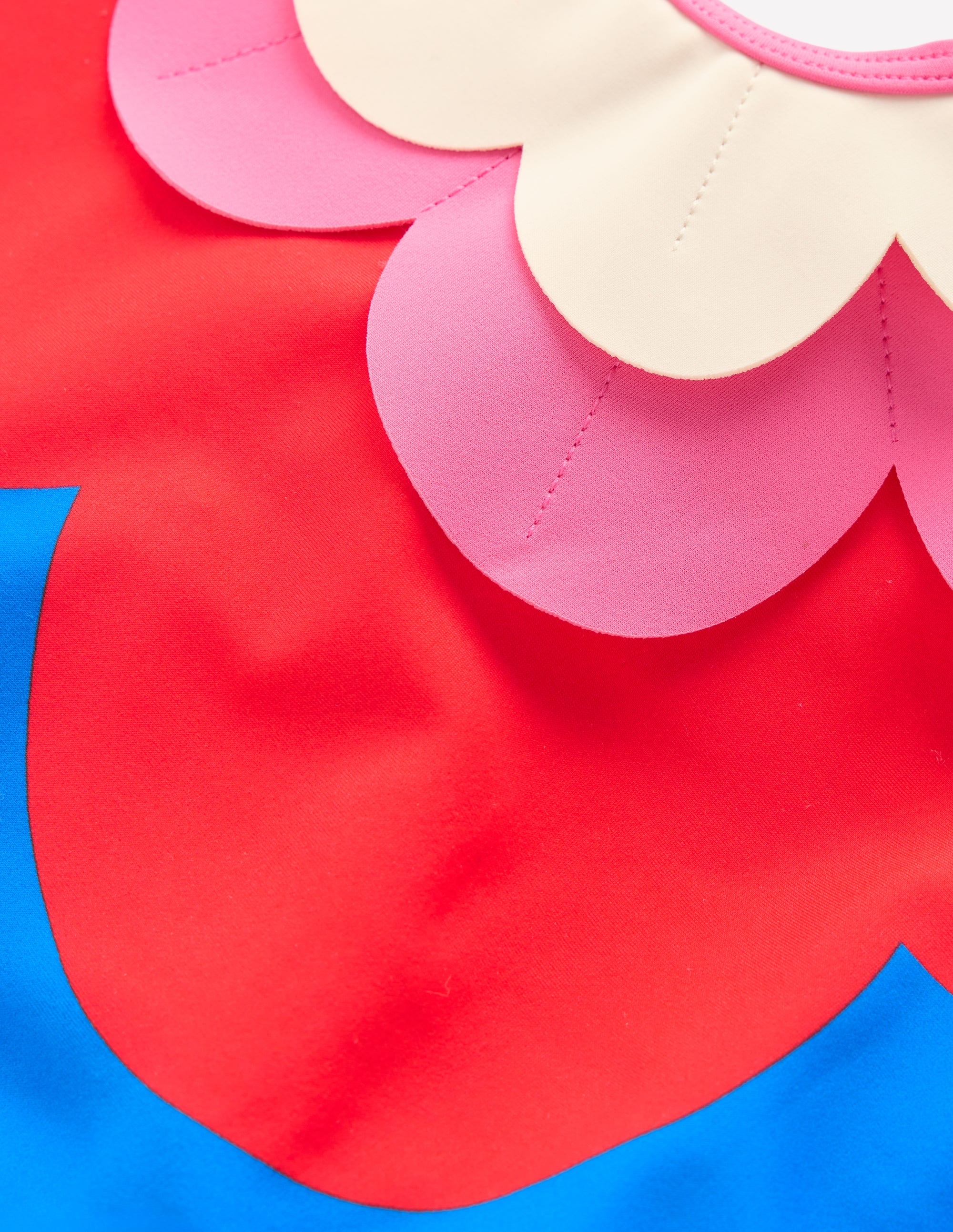 One Shoulder Appliqué Swimsuit-Cut Out Flower - Image 3