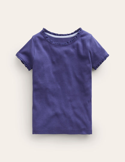 Short Sleeve Ribbed T-shirt-Starboard Blue-1