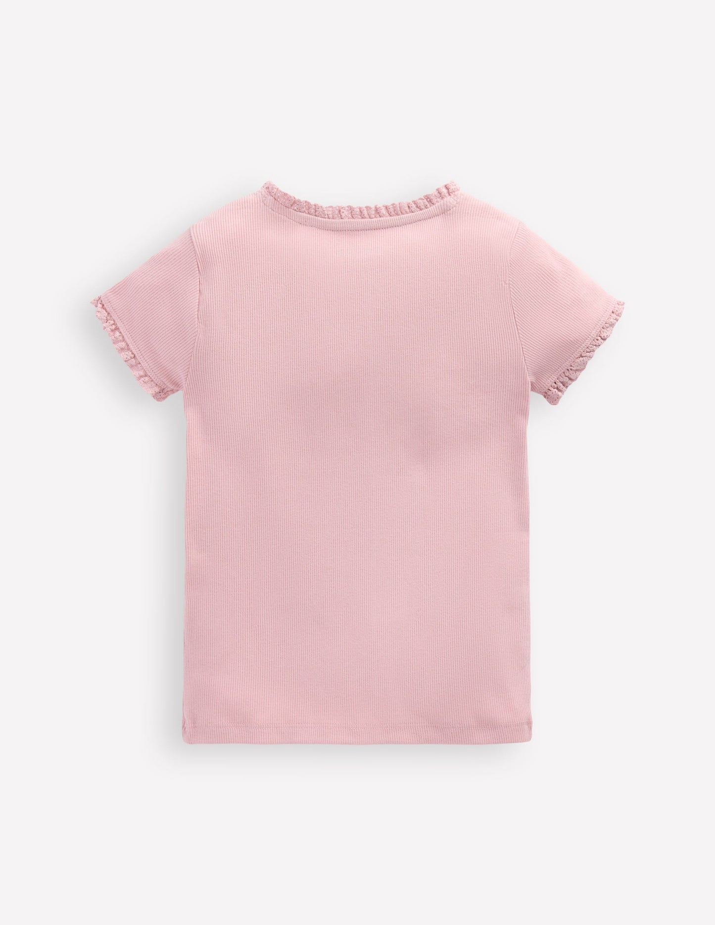 Short Sleeve Ribbed T-shirt-French Pink